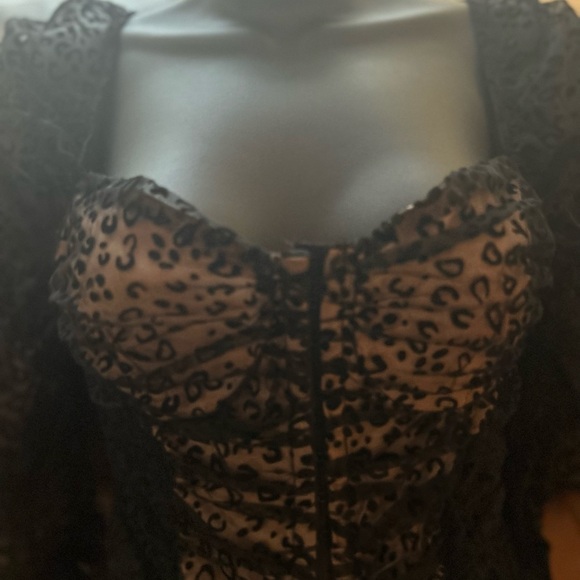 5 for $20 tops sale!! Hook and eye ruched mesh top - Picture 2 of 4